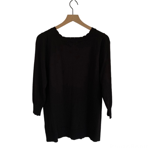 Joseph A. Black Scalloped Sweater - Picture 6 of 10